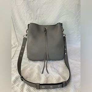REBECCA MINKOFF DARREN STUDDED SHOULDER BAG Gray